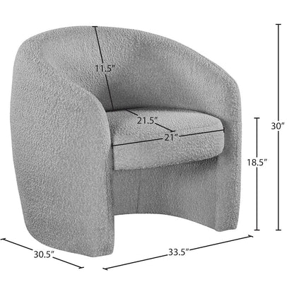 Acadia Grey Boucle Fabric Accent Chair