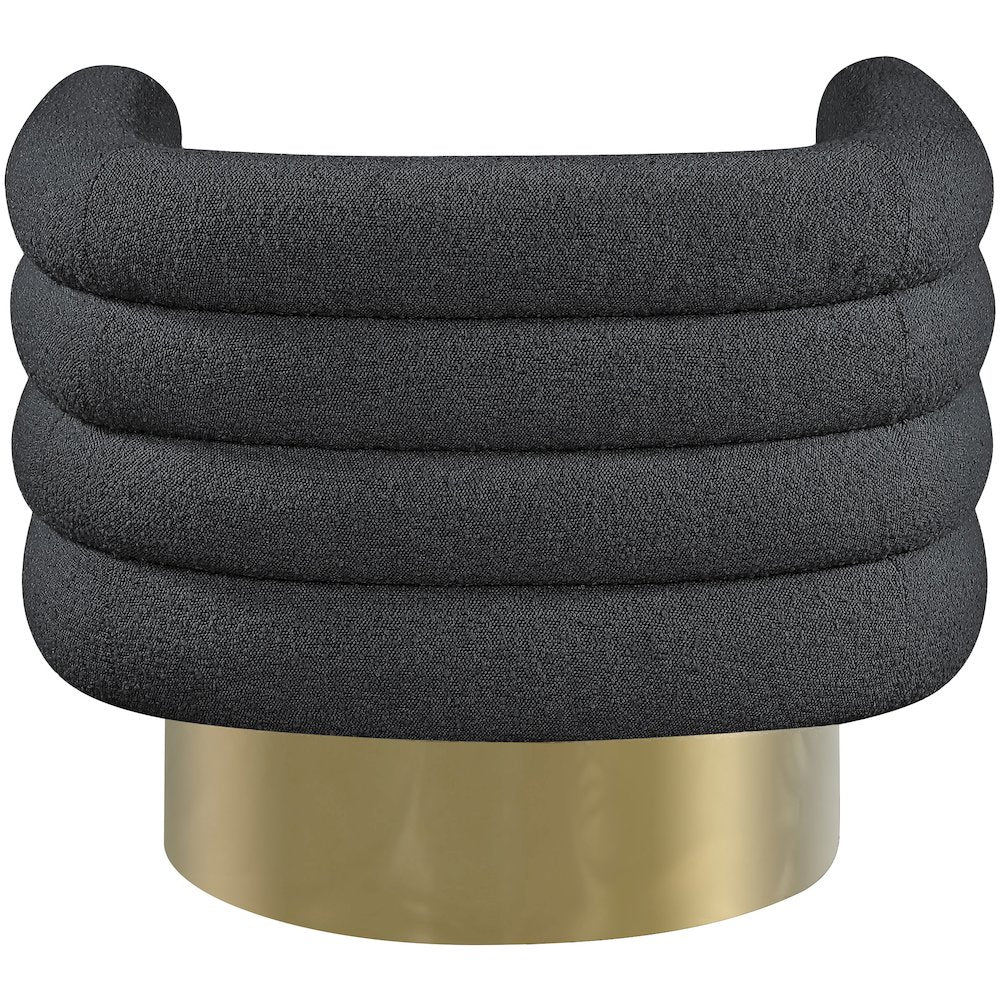 Tessa Black Boucle Fabric Accent Chair