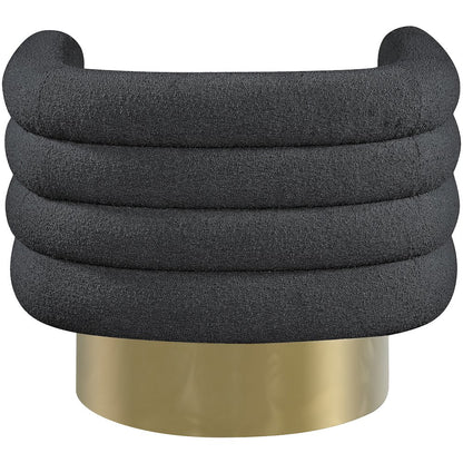 Tessa Black Boucle Fabric Accent Chair