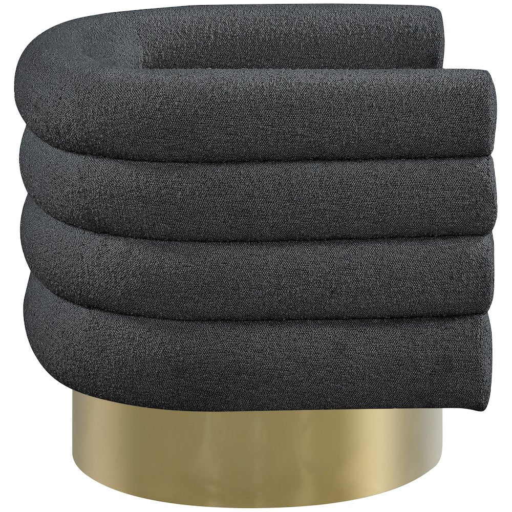 Tessa Black Boucle Fabric Accent Chair