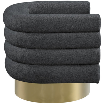 Tessa Black Boucle Fabric Accent Chair