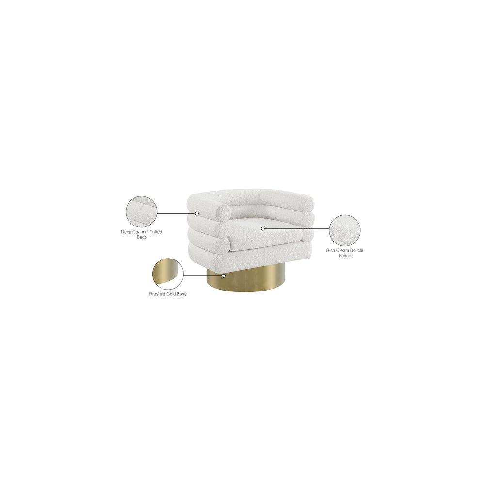 Tessa Cream Boucle Fabric Accent Chair