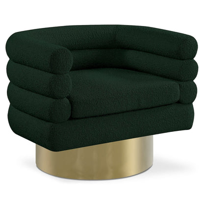 Tessa Green Boucle Fabric Accent Chair
