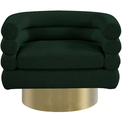 Tessa Green Boucle Fabric Accent Chair