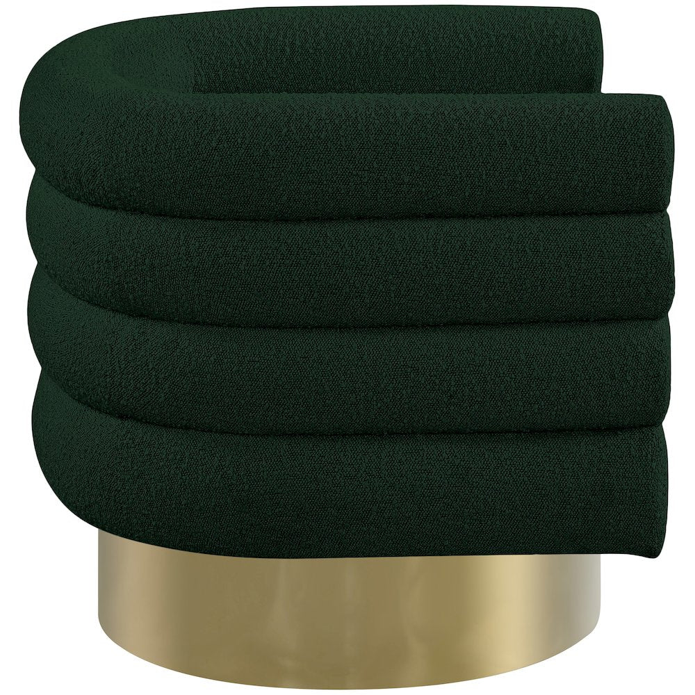 Tessa Green Boucle Fabric Accent Chair