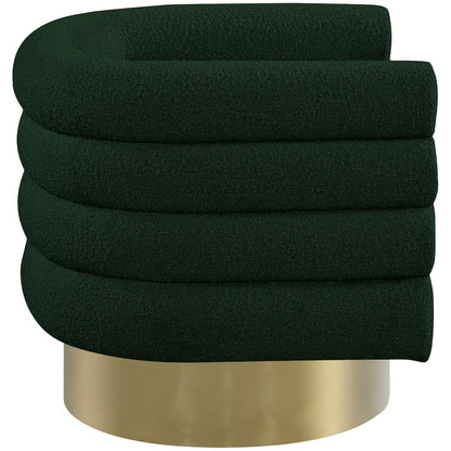 Tessa Green Boucle Fabric Accent Chair