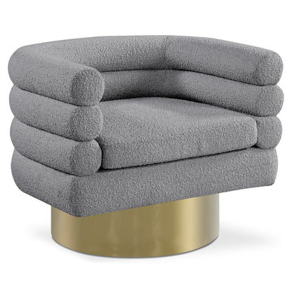 Tessa Grey Boucle Fabric Accent Chair