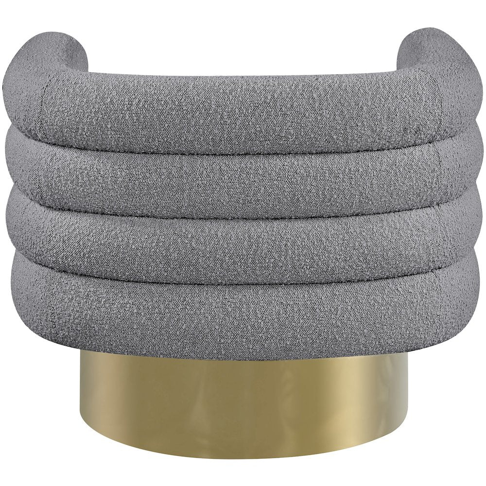 Tessa Grey Boucle Fabric Accent Chair