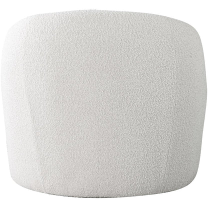 Acadia Cognac Vegan Leather / Cream Boucle Fabric Accent Chair