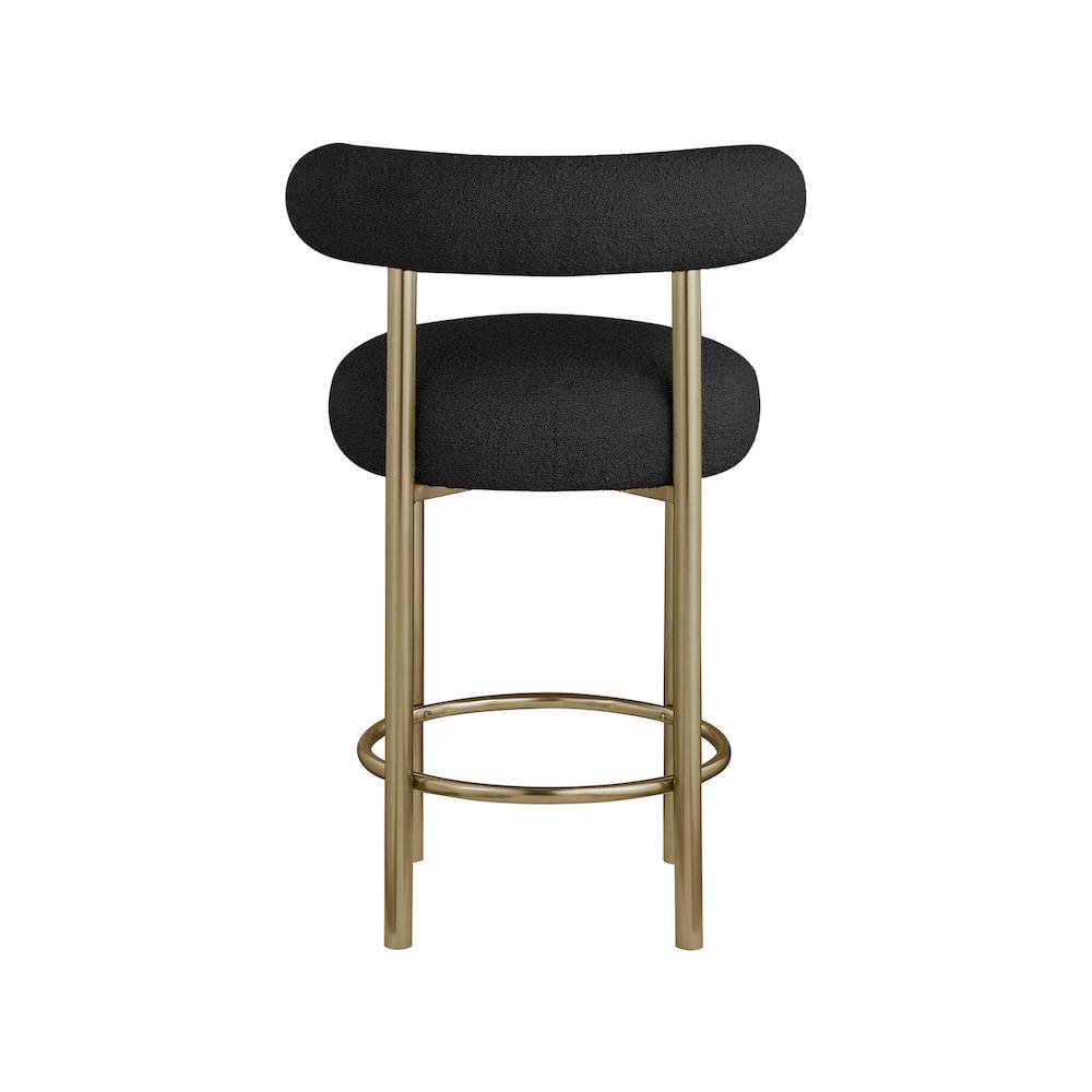 Bordeaux Black Boucle Fabric Stool, Set of 2