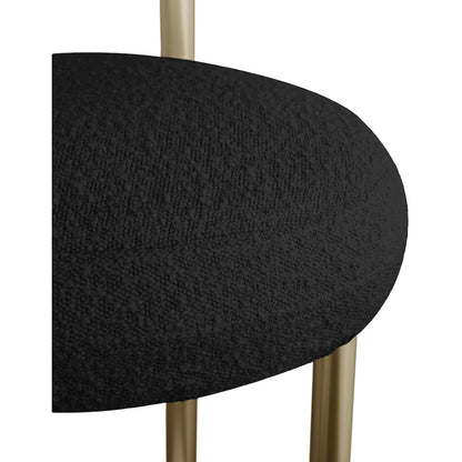 Bordeaux Black Boucle Fabric Stool, Set of 2