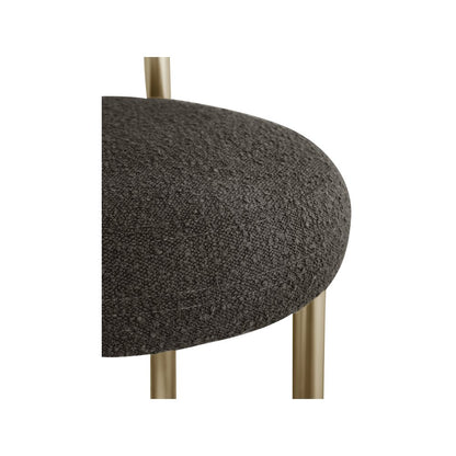 Bordeaux Brown Boucle Fabric Stool, Set of 2