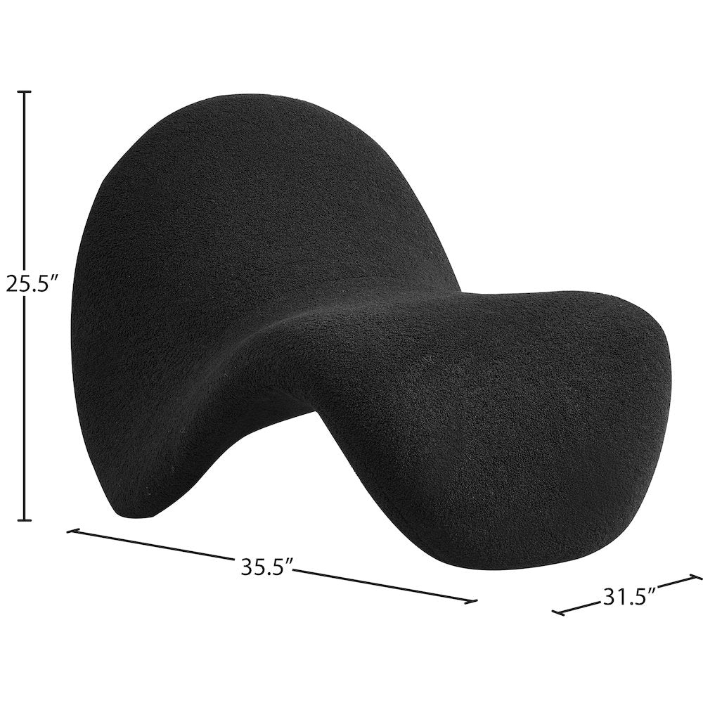 Theodore Black Fur Accent Chair