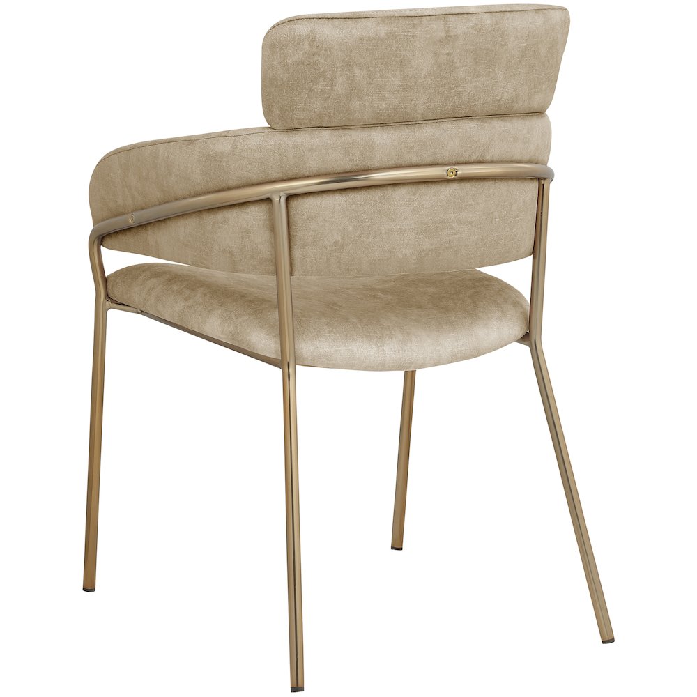Yara Beige Velvet Dining Chair, Set of 2
