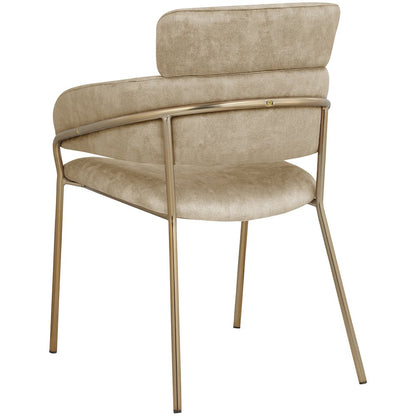 Yara Beige Velvet Dining Chair, Set of 2