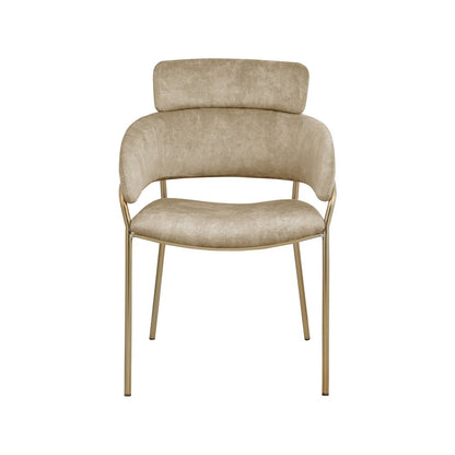 Yara Beige Velvet Dining Chair, Set of 2
