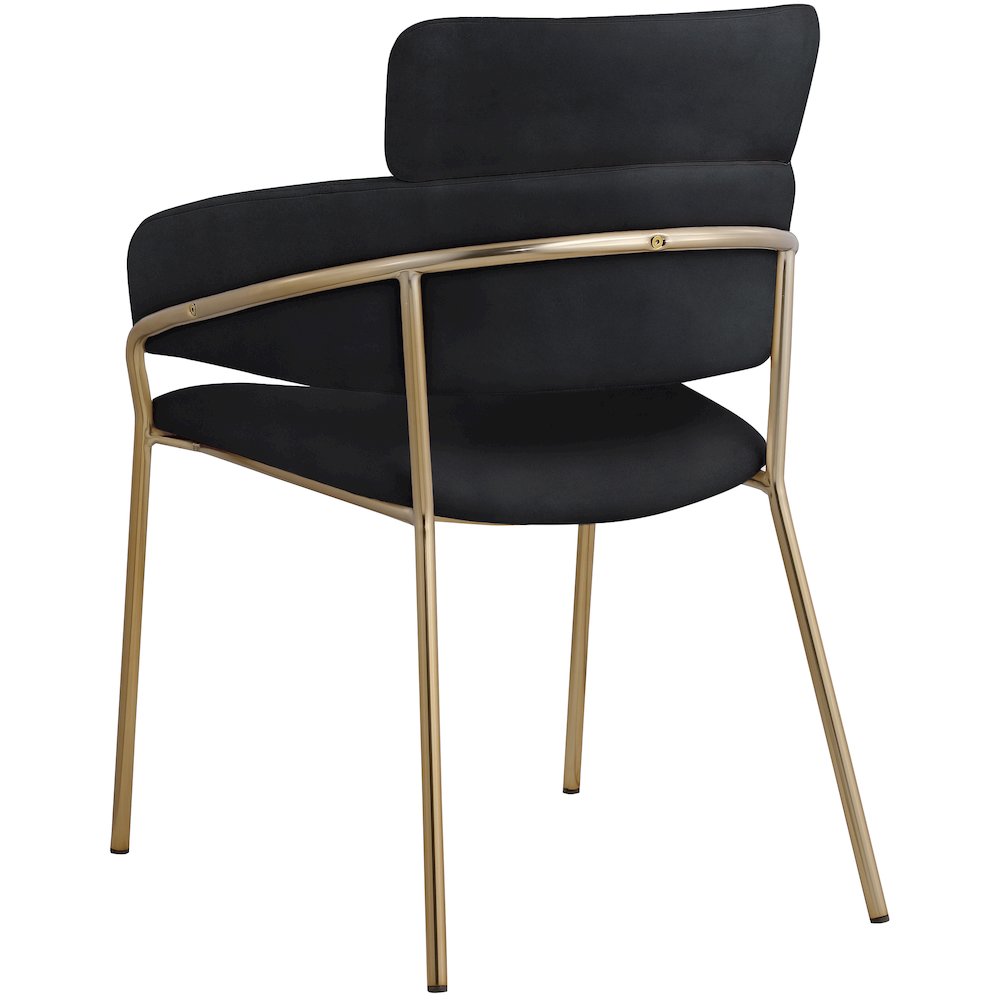 Yara Black Velvet Dining Chair, Set of 2