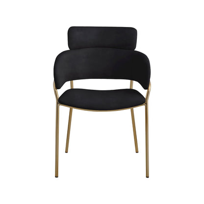 Yara Black Velvet Dining Chair, Set of 2