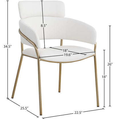 Yara Cream Vegan Leather Dining Chair, Set of 2