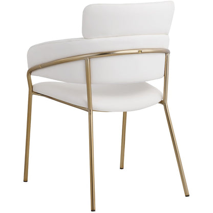 Yara Cream Vegan Leather Dining Chair, Set of 2