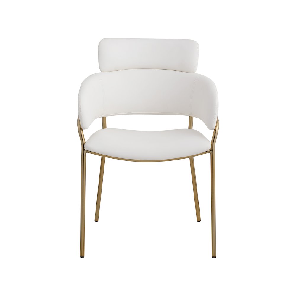 Yara Cream Vegan Leather Dining Chair, Set of 2