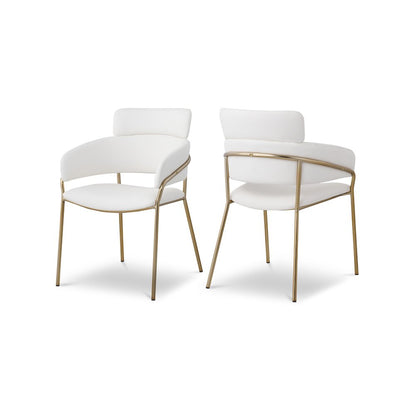 Yara Cream Vegan Leather Dining Chair, Set of 2