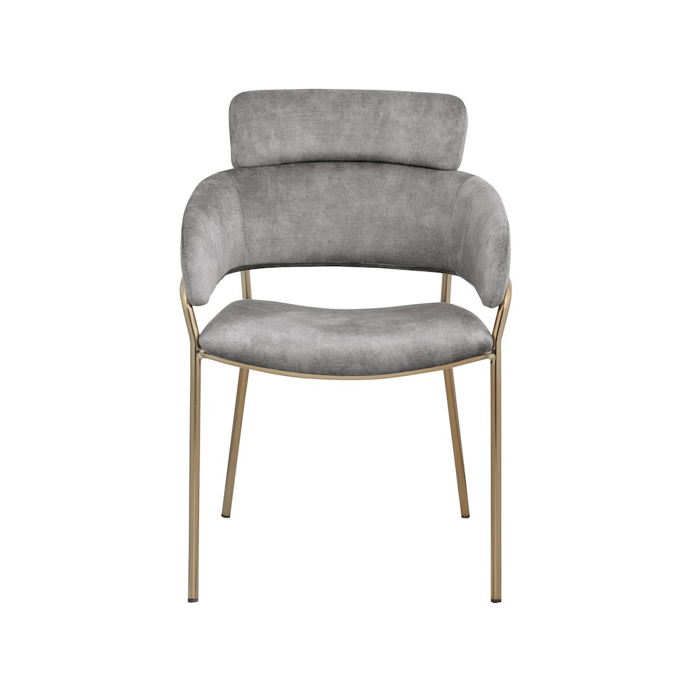 Yara Grey Velvet Dining Chair, Set of 2