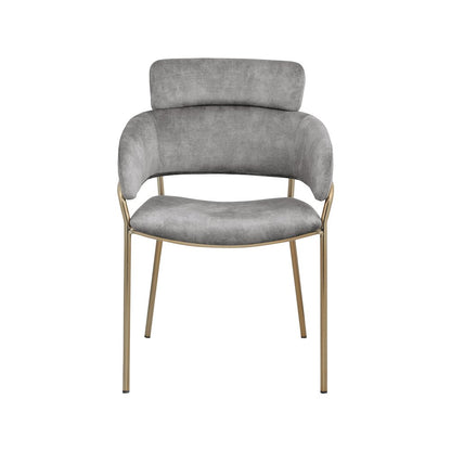 Yara Grey Velvet Dining Chair, Set of 2