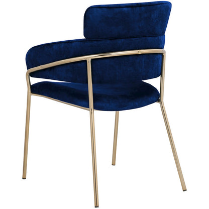 Yara Navy Velvet Dining Chair, Set of 2