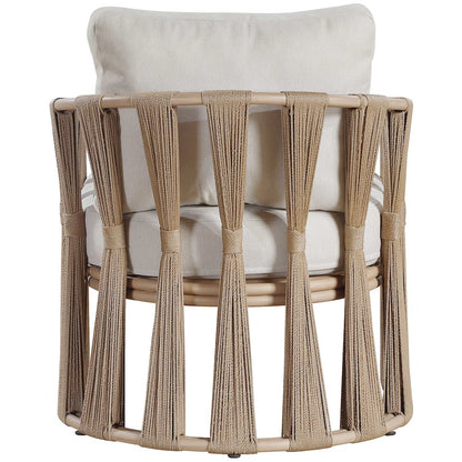 San Pietro Beige Resilient Waterproof Fabric Upholstered Outdoor Patio Chair