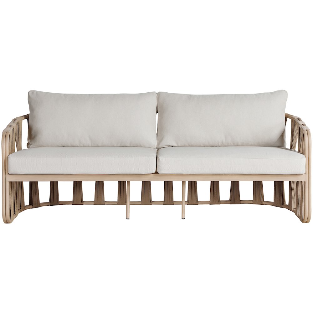 San Pietro 90.5" Beige Waterproof Fabric Outdoor Sofa