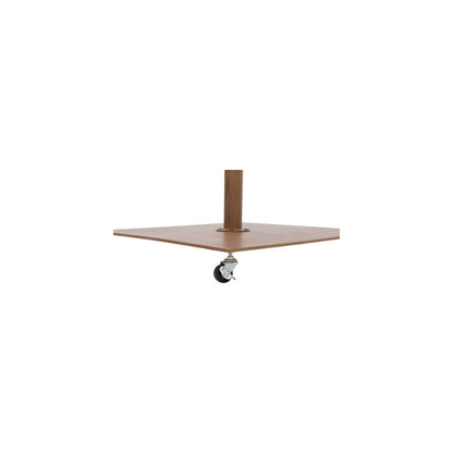 Fiji Beige Fabric / Teak Aluminum Patio Umbrella with Base Sets