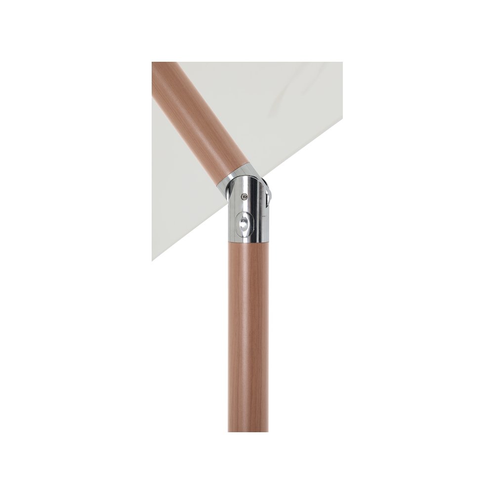 Fiji Beige Fabric / Teak Aluminum Patio Umbrella with Base Sets