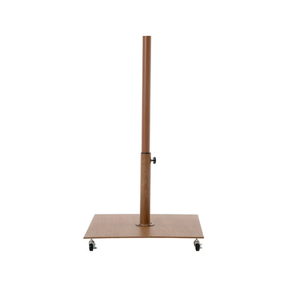 Fiji Beige Fabric / Teak Aluminum Patio Umbrella with Base Sets