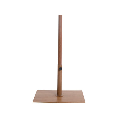 Fiji Beige Fabric / Teak Aluminum Patio Umbrella with Base Sets