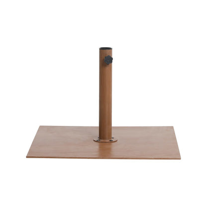 Fiji Beige Fabric / Teak Aluminum Patio Umbrella with Base Sets