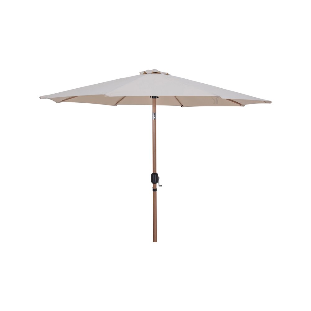 Fiji Beige Fabric / Matte Black Aluminum Patio Umbrella with Base Sets