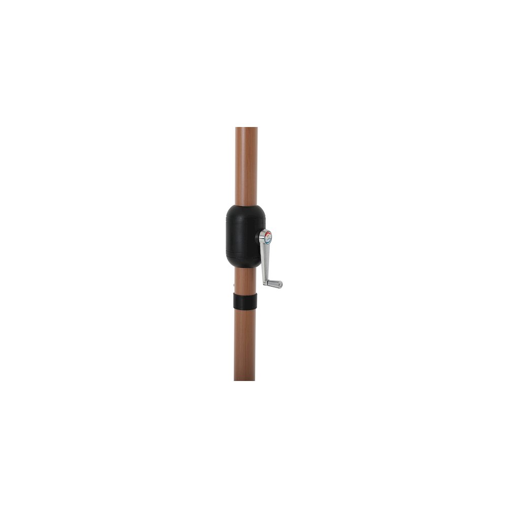 Fiji Black Fabric / Matte Black Aluminum Patio Umbrella with Base Sets