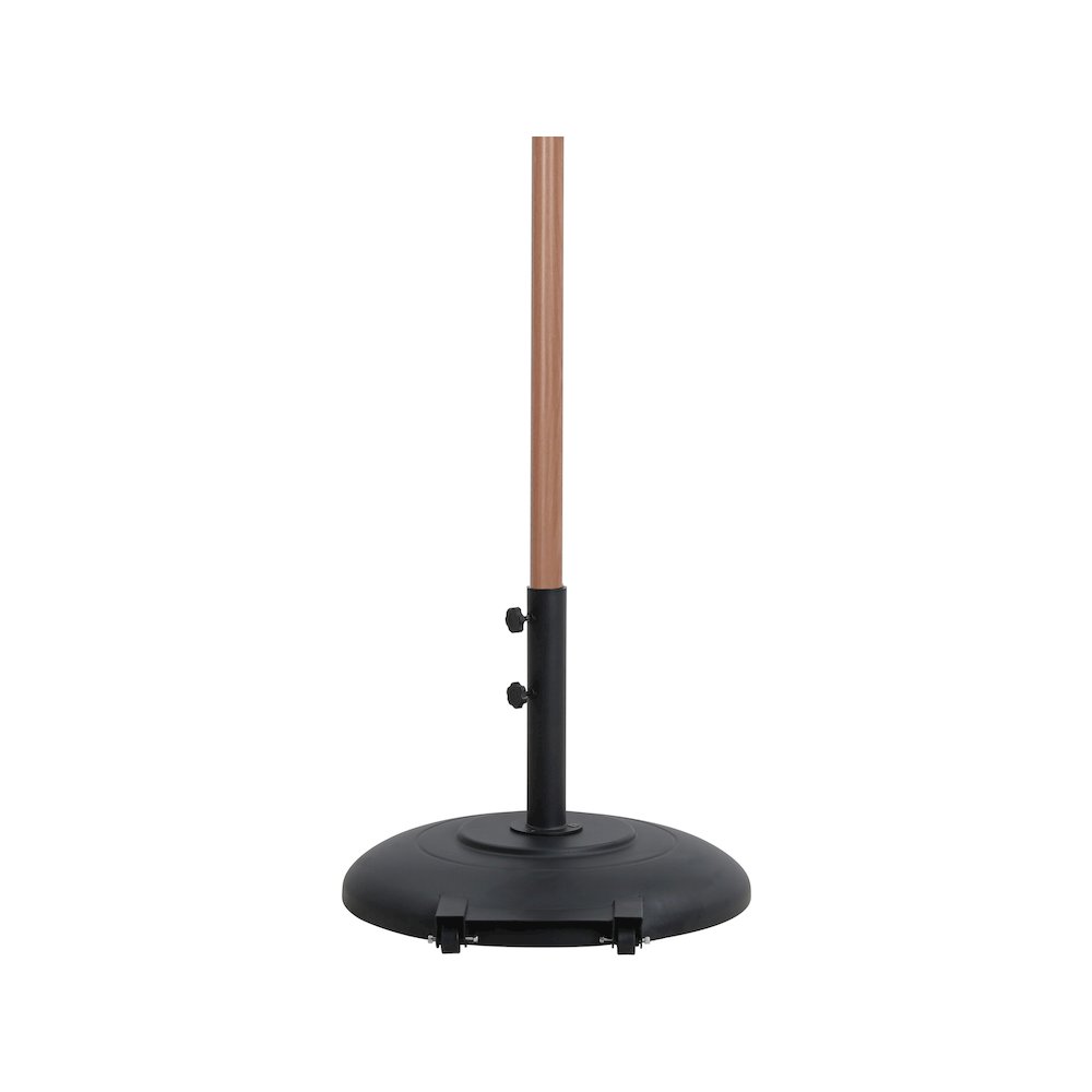 Fiji Black Fabric / Matte Black Aluminum Patio Umbrella with Base Sets