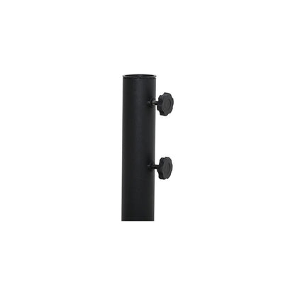 Fiji Black Fabric / Matte Black Aluminum Patio Umbrella with Base Sets