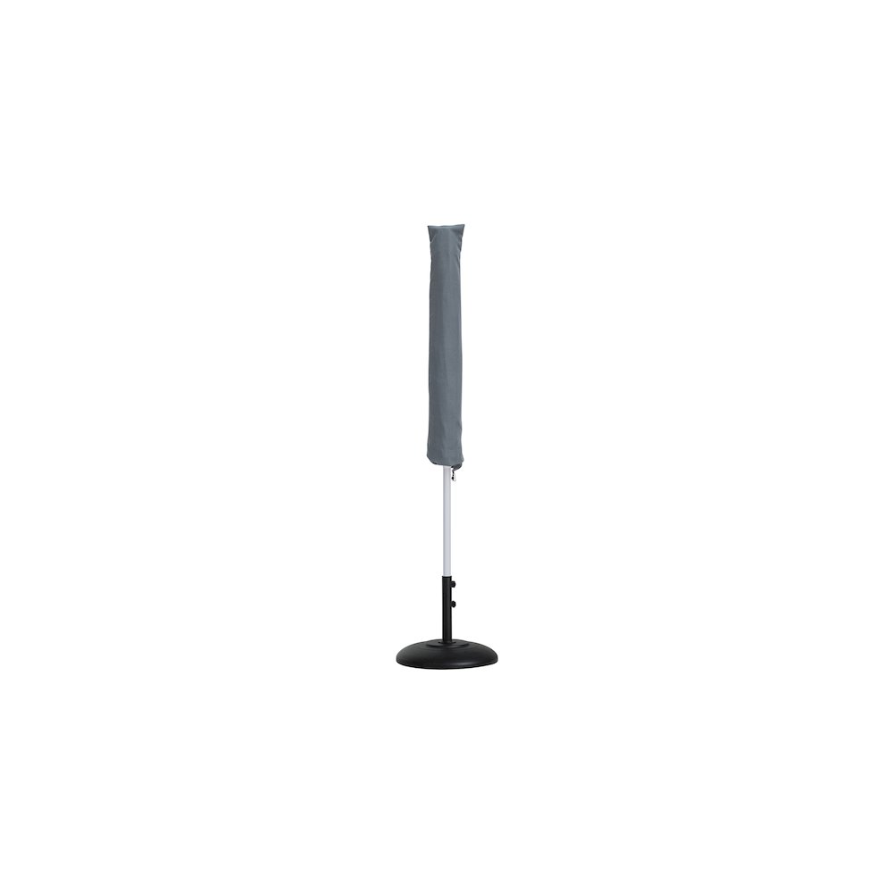 Fiji Black Fabric / Matte Black Aluminum Patio Umbrella with Base Sets