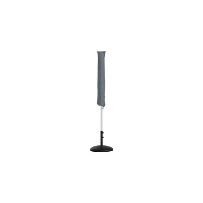 Fiji Black Fabric / Matte Black Aluminum Patio Umbrella with Base Sets
