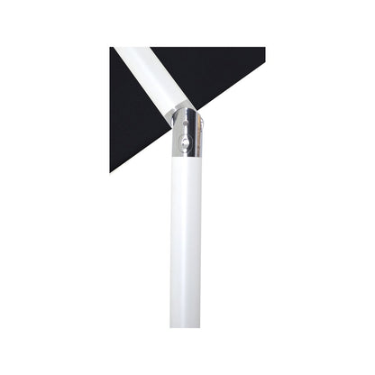 Fiji Black Fabric / Matte Black Aluminum Patio Umbrella with Base Sets