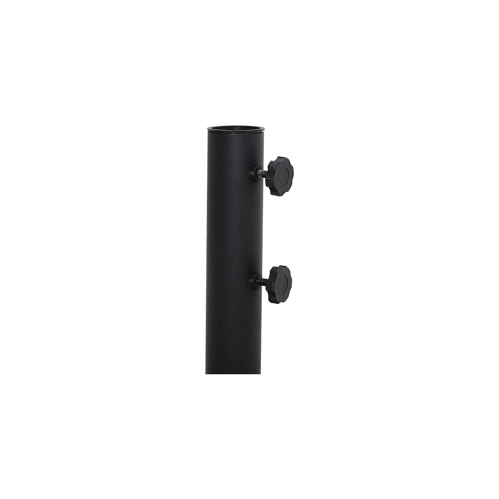 Fiji Black Fabric / Matte Black Aluminum Patio Umbrella with Base Sets