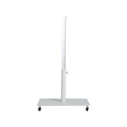 Fiji Navy Fabric / Matte White Aluminum Patio Umbrella with Base Sets