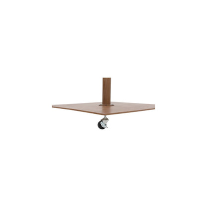 Fiji Beige Fabric / Teak Aluminum Patio Umbrella with Base Sets