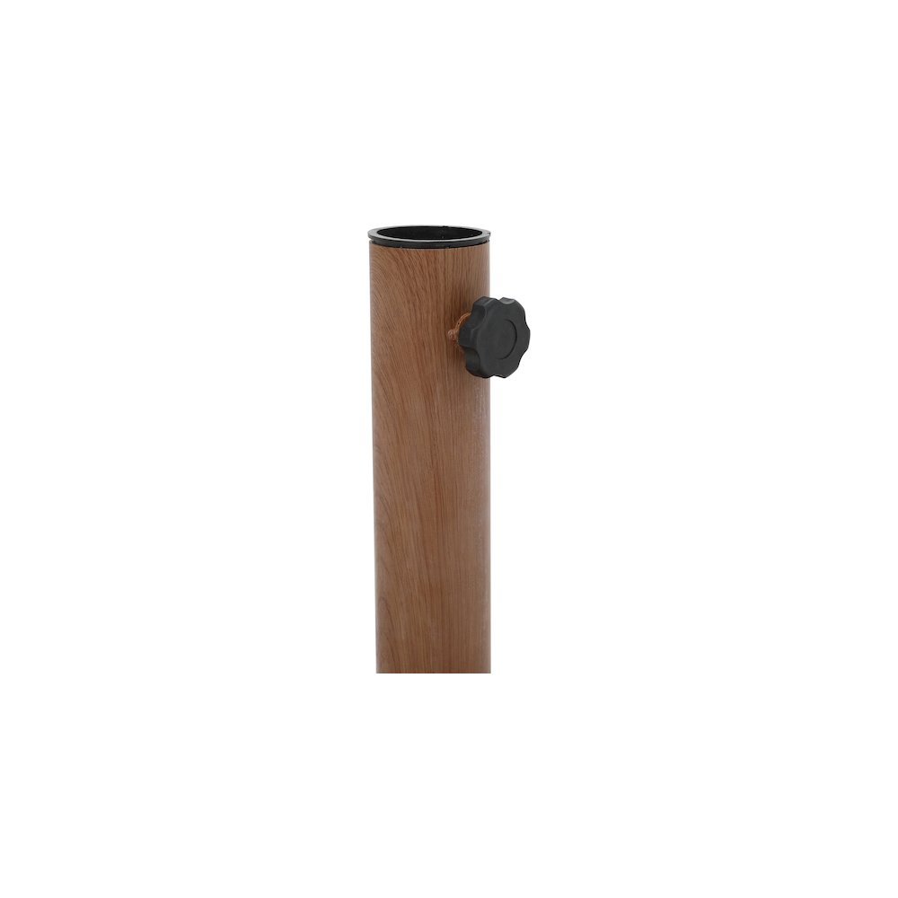 Fiji Beige Fabric / Teak Aluminum Patio Umbrella with Base Sets