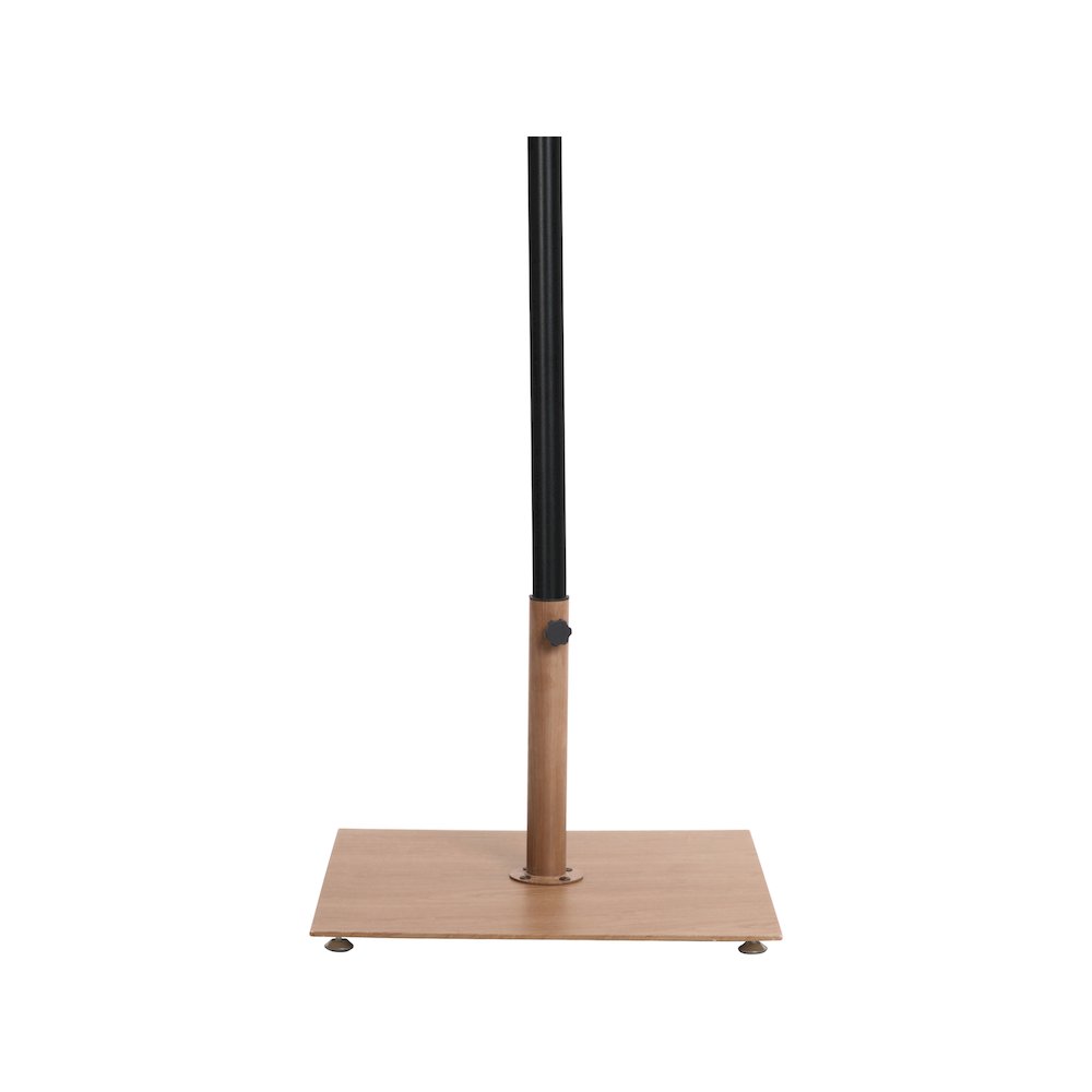 Fiji Beige Fabric / Teak Aluminum Patio Umbrella with Base Sets