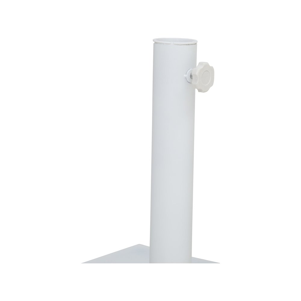Fiji Black Fabric / Matte White Aluminum Patio Umbrella with Base Sets