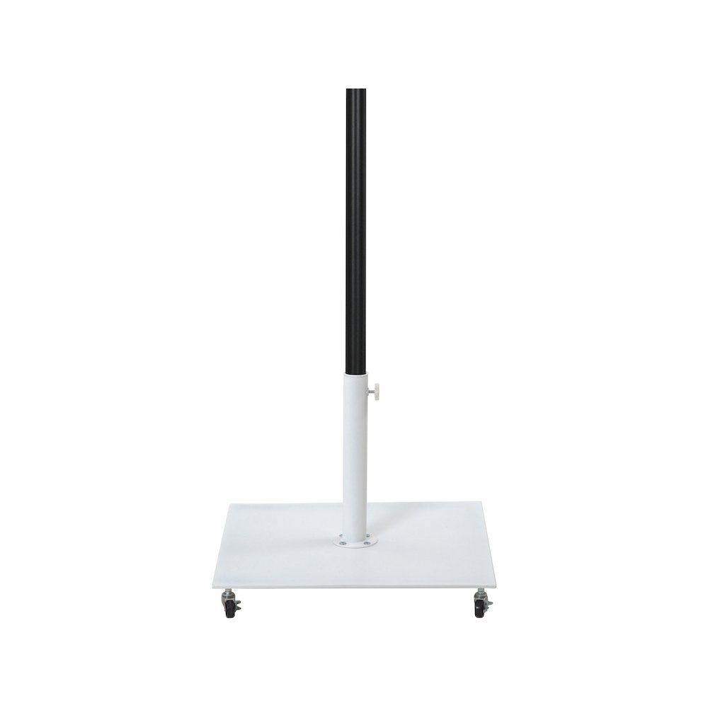 Fiji Black Fabric / Matte White Aluminum Patio Umbrella with Base Sets